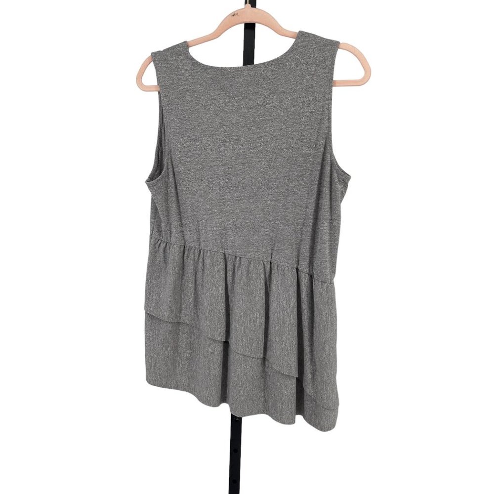 SOFT SURROUNDINGS Aurora Tiered Layered Tank Top Womens Med V Neck Asymmetrical - Picture 2 of 8